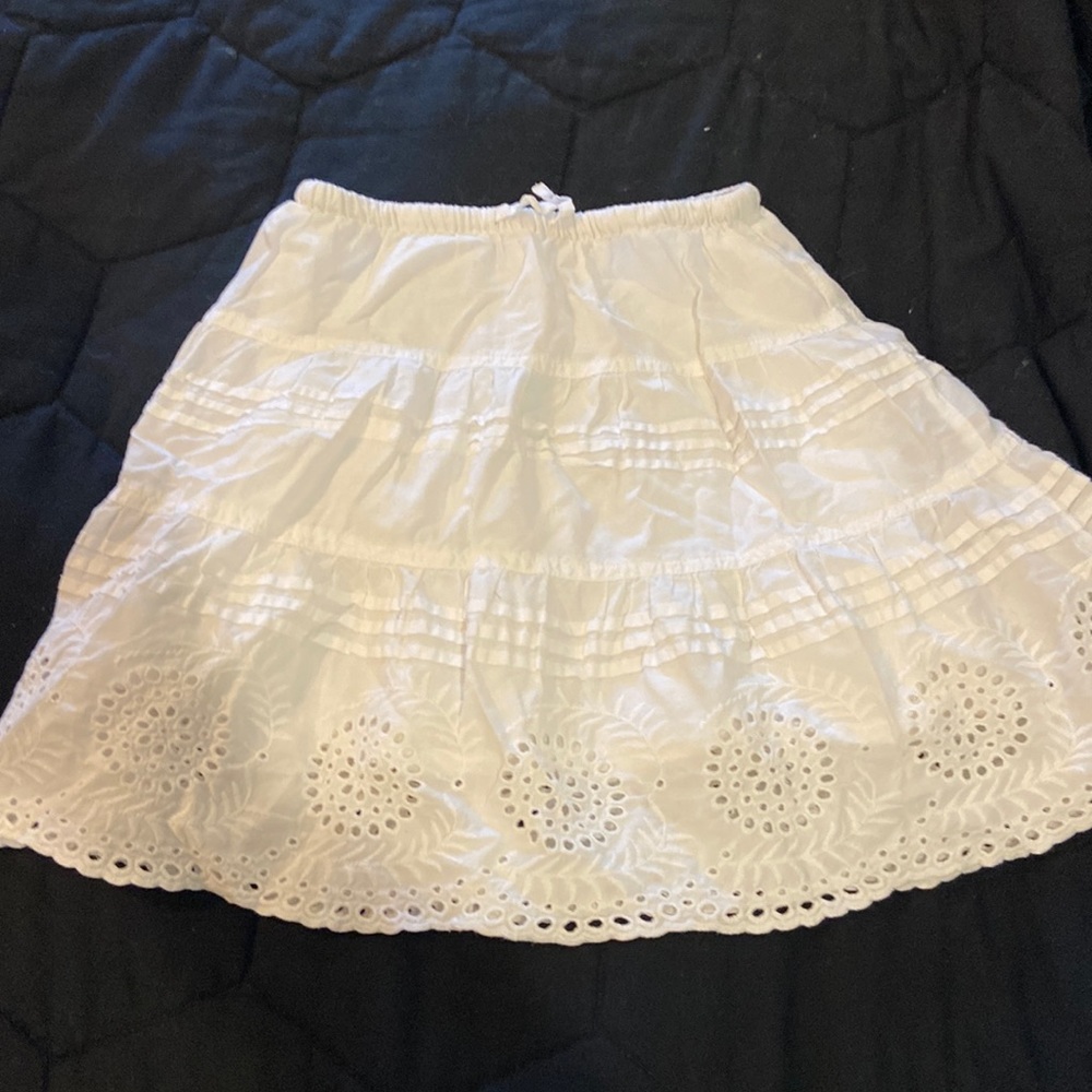 Mini Boden White Eyelet Skirt - size 4/5